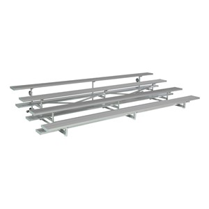 Low-Rise Four-Tier Bleachers w/ Tip & Roll Wheels